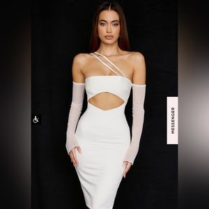 House of CB White One Shoulder Dress